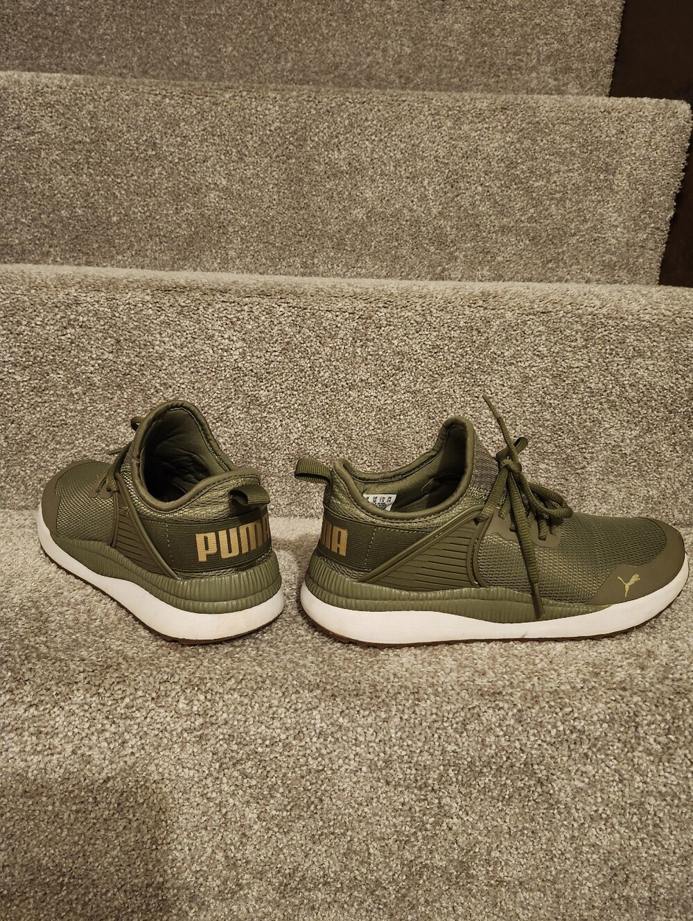 PUMA Women's Olive Green Lightweight Athletic Sneakers